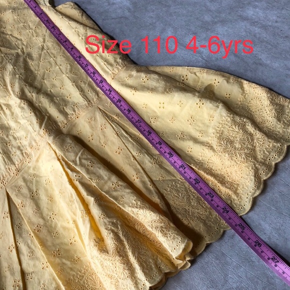 Hanna Andersson Yellow Eyelet Cotton Sundress Spring Dress Size 110cm 4-6Yrs - Picture 9 of 15